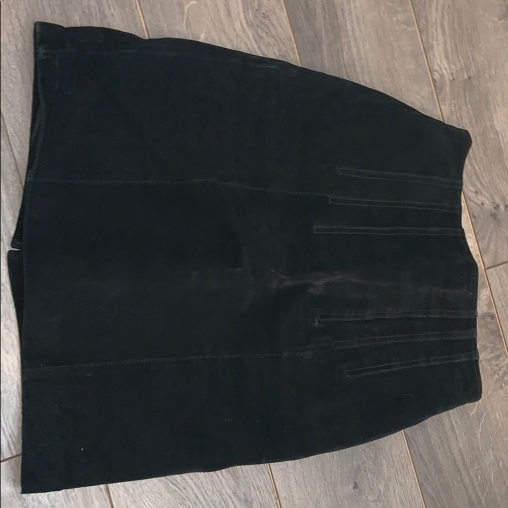 Black suede skirt